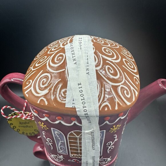 Anthropologie Ginger Ceramic Stoneware Tea For 2 Teapot Mug Set Stackable NEW - Picture 4 of 13